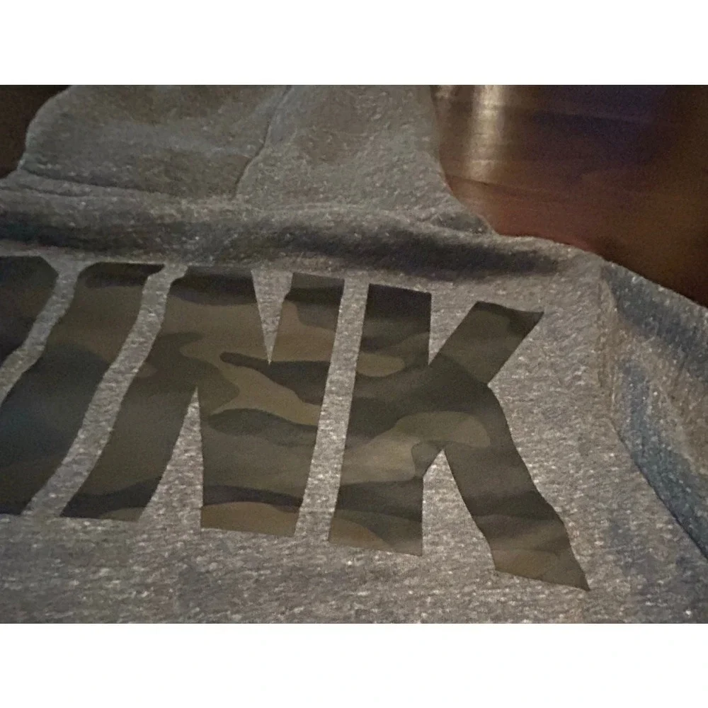 PINK Victoria's Secret Gray Fleece Lined Hoodie Sweatshirt Casual Comfy Sz Small - Picture 5 of 8